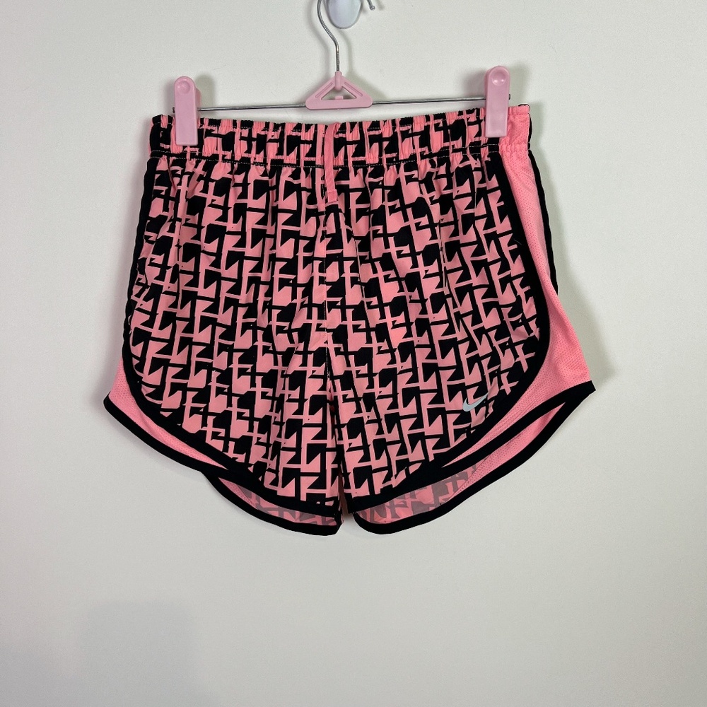 Nike Dri Fit Pink and Black Printed Activewear Shorts Women Small Running